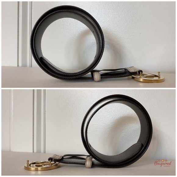 Authentic Gucci Cream Guccissima Leather Gold Interlocking G Buckle Belt 85/34 - Picture 10 of 13